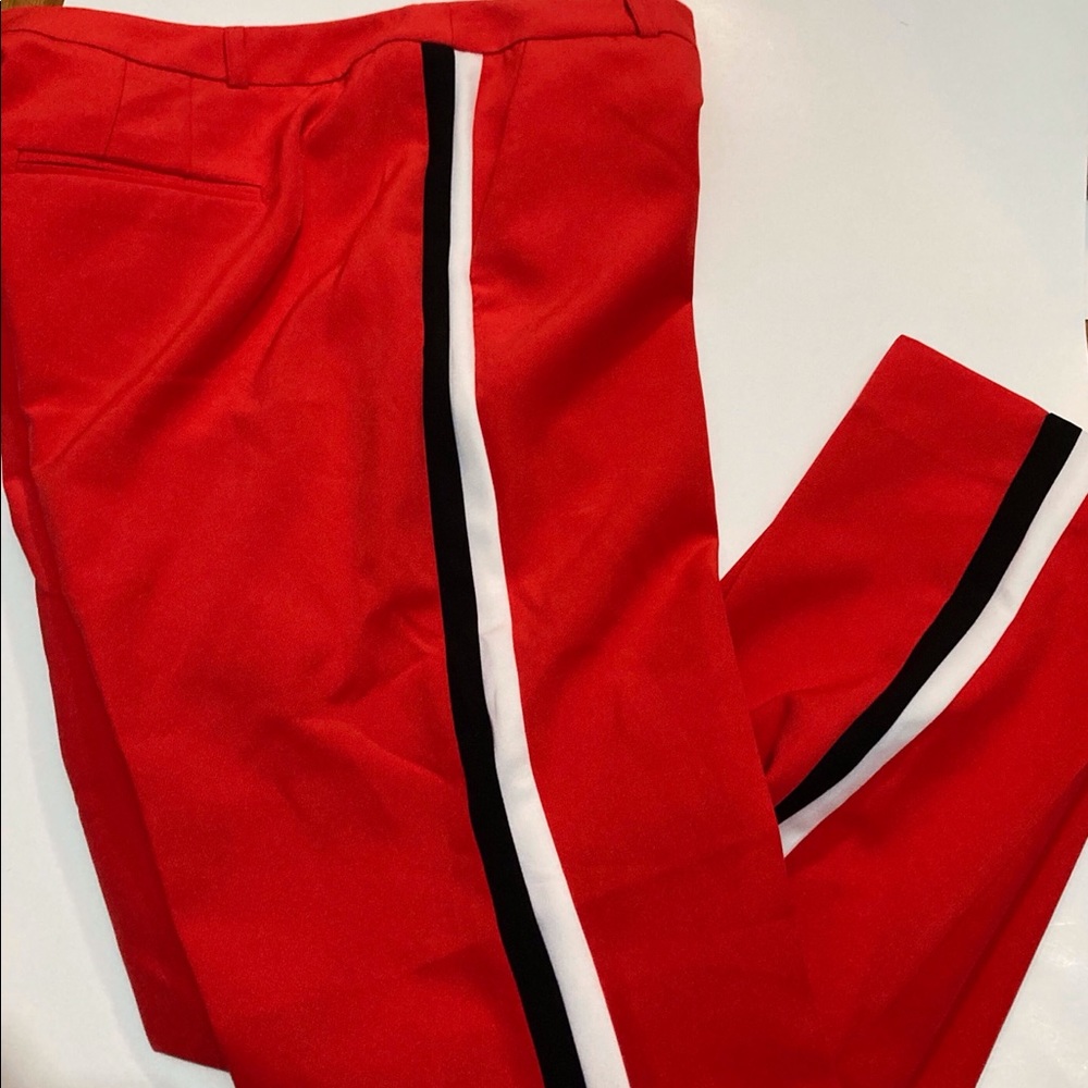 Aaiko Orange Cropped Trousers With Stripe. Size XL